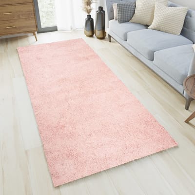 Tapiso Essence Tapijtloper Roze Hoogpolig Woonkamer Hal Slaapkamer Maat- 70x500