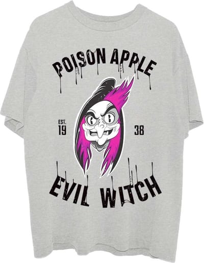 Disney Snow White - Evil Witch Poison Apple Unisex T-shirt - S - Grijs