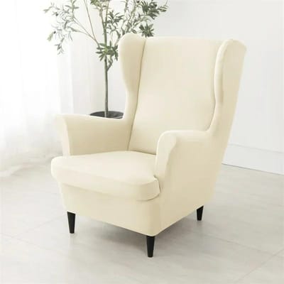 1 pièce Housse de fauteuil à oreilles couleur unie Stretch Style classique Housse de fauteuil élastique Anti-salissure Housse de canapé simple pour salon