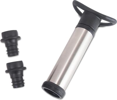 Vannons - Vacuüm Wijn Pomp Flesafsluiter - Wijnstopper Wijnafsluiter - Flesstopper - Set van 2 - met Pomp - Zwart