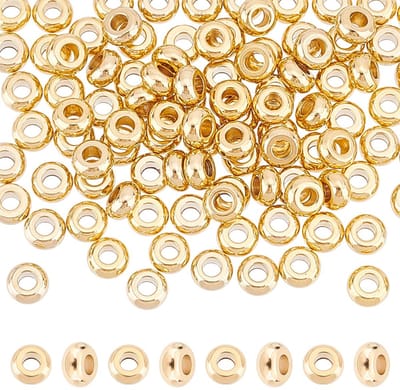 100 stuks 4 mm diameter 304 roestvrijstalen spacer kralen metalen gouden platte ronde rondelle kralen kleine holle bal stop kraal losse ronde kralen voor doe-het-zelf sieraden armband