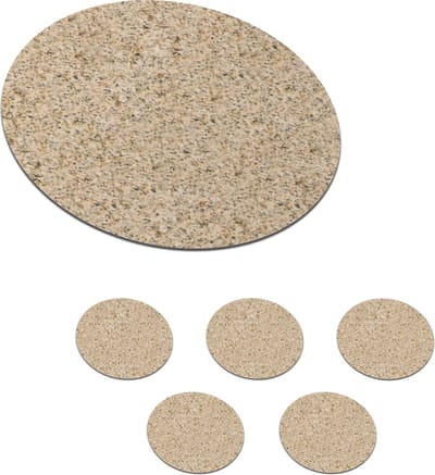 Onderzetters voor glazen - Rond - Steen - Industrieel - Graniet - Patronen - 10x10 cm - Glasonderzetters - 6 stuks