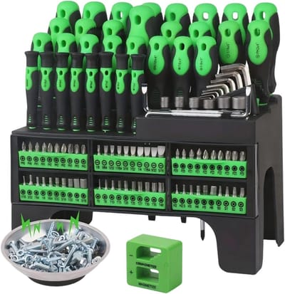 Schroevendraaier Set - Precisie Gereedschap - Elektronica Reparatie - Magnetische Tips - 118 Stuks - Groen