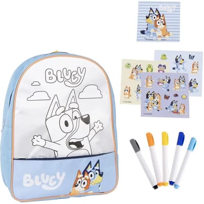 Bluey Diy Teken Rugtas - Schooltas - backpack set - Kleuren - Stickers - Tekenen