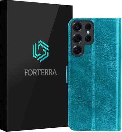 Hoesje Geschikt voor Samsung Galaxy S25 Ultra - Luxe Bookcase - Walletcase Hoes - Portemonnee - Cover - Turquoise