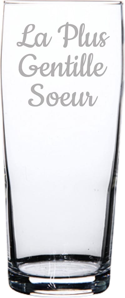 Bierfluitje gegraveerd - 19cl - La Plus Gentille Soeur