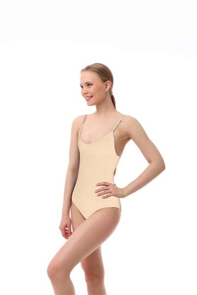 TAFUER - Corrigerende Ondergoed - Dames Shaper Bodysuit Top - Butt Lifting & Tummy Control – Beige - S/M - Verstelbare Bandjes - 1 Stuk
