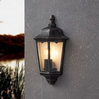 EGLO Navedo - Buitenverlichting - Wandlamp - 1 Lichts - Zwart, Zilver-Patina