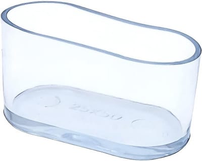 16x Transparante Ovale Stoelpootdoppen Flexibele PVC Bureaustoeltjes Vloerbeschermers 25x50mm
