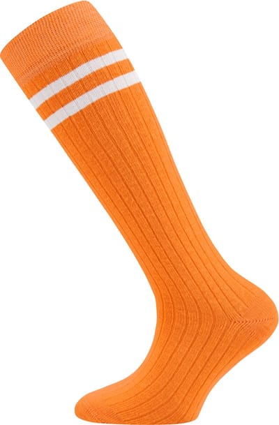 Ewers Kniekous Meisjes - Oranje - Ribpatroon & Witte Strepen - Elastisch-19/22