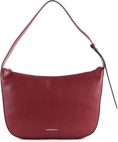 MANDARINA DUCK Leren Schoudertas Luna Hobo Rhubarb Donkerrood