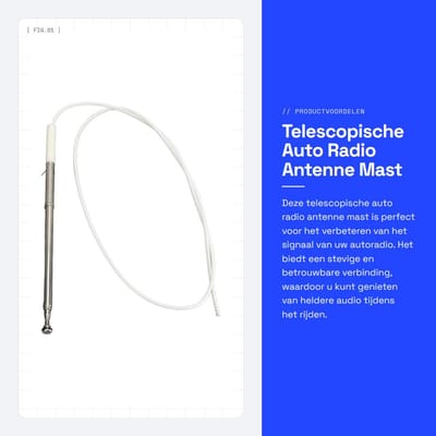 Dailygoods- Antenne Mast Premium - Telescopische Antenne - ABS Materiaal - Auto Radio Signaal - Compatibel met Montero 2001-2006