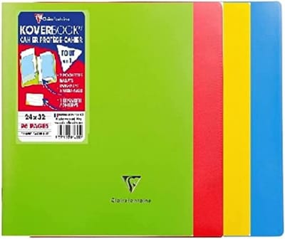 Set van 4 Grote Geruite Notitieboeken met Stevige Polypropyleen Omslag