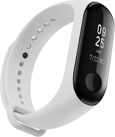 Siliconen bandje - geschikt voor Xiaomi Mi Band 3 / Mi Band 4 - wit