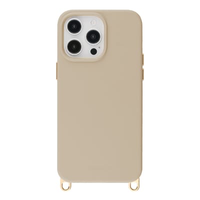 Selencia Hoesje - Geschikt voor iPhone 14 Pro - Rivièra geschikt voor MagSafe Backcover met afneembare haakjes - Milky Latte