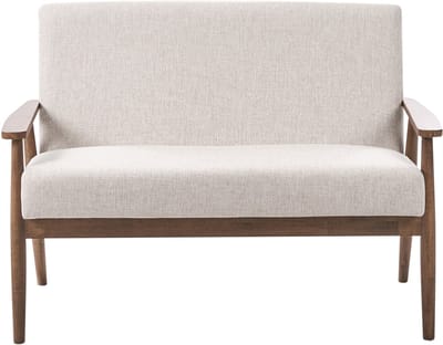 ESRUM - Tweezitsbank - Beige/Donkerbruin - Polyester