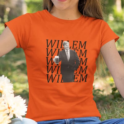 Oranje Koningsdag Dames T-shirt Willem X 5 XS