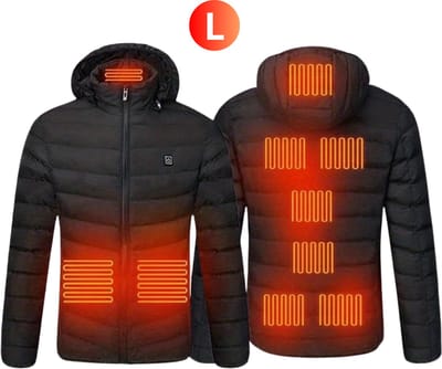 Nivard Verwarmde Jas - Heating Jacket - Thermo Jas - Elektrische Kleding - Jas Met Verwarming - 9 Warmtezones - Heren - Maat L - Zwart