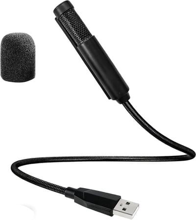 SnelShoppen - Aivane Mini USB Microfoon, Omni-Directionele Condensator Microfoon met Gooseneck 360° Verstelbaar, Ideaal voor Gaming, Streaming, Voice