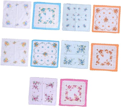 Zakdoeken Dames - Bloemen Bandana - Dagelijks Gebruik - Zacht Katoen - 10 Stuks - Multicolor