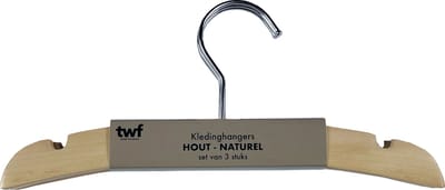 TWF Kledinghanger - 3 Stuks - Hout Naturel