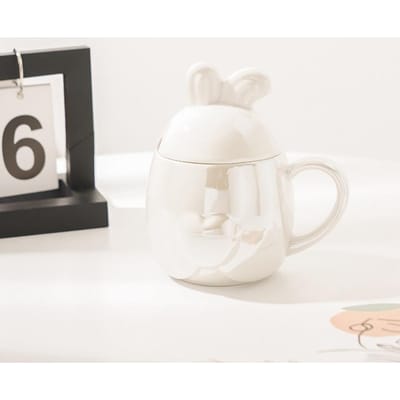 Tasse en Céramique Souvenir Lapin Tasse à Eau Design Violet Dégradé Mignon Créatif et Personnalisé Mug pour Femme Cadeau de Festival 301-400ml