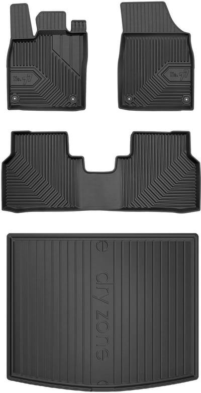 Frogum Line 77 / DryZone - Automattenset + Kofferbakmat - Perfecte pasvorm - Geurloos TPE - Hoge beschermrand – Cupra Born