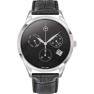 Montre Mathey-Tissot Urban Chronograph Bracelet en cuir Cadran noir Quartz H411CHLNM pour homme noir