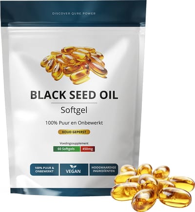 Black Seed Oil Capsules 60 Stuks | 1800mg per Dag | VEGAN | Hoogwaardige Koudgeperste Zwarte Komijnolie Capsules | Zwartzaadolie | Nigella Sativa | Zonder Gelatine
