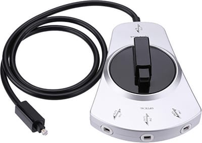 Toslink splitter audio optical / Zwart zilver / 1 in 3 uit / HaverCo