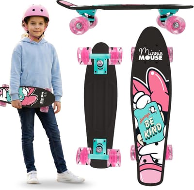 DISNEY MINNIE Kinder fish skateboard 55 cm, antislip board, lichtgewicht, stabiel van 20-50 kg