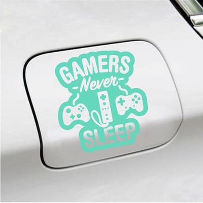 Bumpersticker - Gamers Never Sleep - 12,4 X 11,4 - Mint