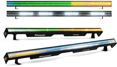 BeamZ set van 4 STB448 LED barren met stroboscoop functie - RGBAW LED’s en 4 x 16 bedienbare secties