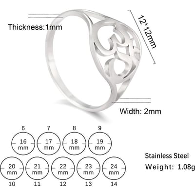 LIKGREAT Chakra OM Ring voor Vrouwen Mannen Roestvrij Staal Goudkleur AUM Yoga Meditatie Spiritueel Religieus Amulet Sieraden Cadeaus 9