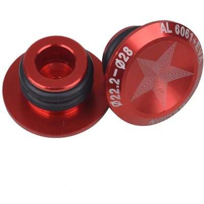 Puntos – poignées de guidon de vélo de montagne en alliage d'aluminium, 2 pièces, extrémités de barre de prise rouge