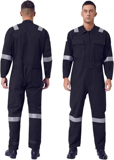 Werkoverall - Jumpsuit Werkkleding - Bescherming Werkplaats - Reflecterende Strepen - XXL - Blauw