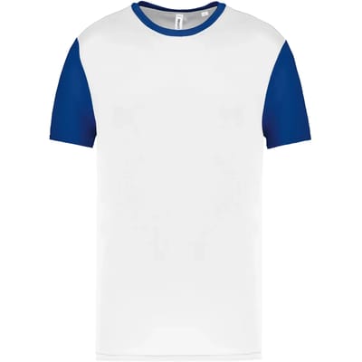 Tweekleurig herenshirt jersey met korte mouwen 'Proact' White/Dark Royal Blue - 3XL