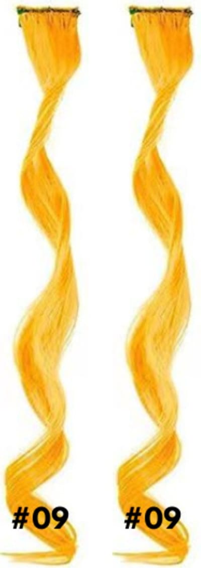 2 x Clip in Hairextension 45cm - ORANJE (zacht) - #09 - nephaar - Hair extension | haar extensie- carnaval haar - gekleurde extensions - extensions met clip