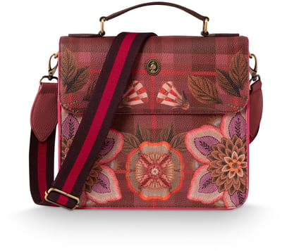 Pip Studio - Frances - Flores Felices - Schoudertas - Rood - PU - 25x9x24cm
