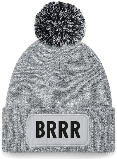Wintermuts met pompoen grijs - Brrr - soBAD. | Wintersport| Après ski outfit Warme Muts voor Volwassenen | Heren en Dames Beanie