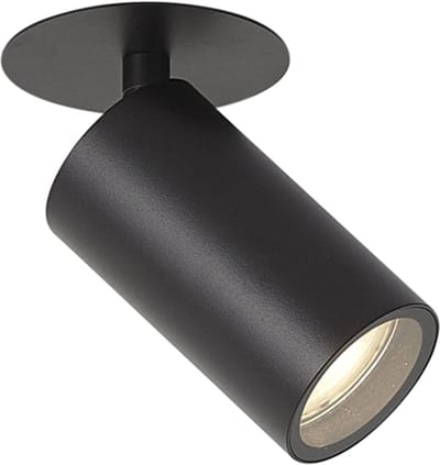 QAZQA chels - Moderne Plafondspot | Spotje | Opbouwspot - 1 lichts - Ø 8 cm - Zwart - Buitenlamp,Garage / Kelder