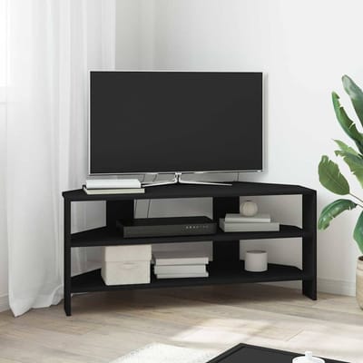 vidaXL - HoekTVKabinet - 102x40,5x45cm - Zwart - Bewerkt - hout