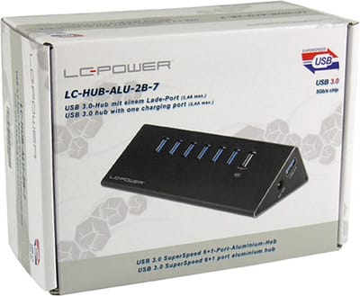 LC Power LC-HUB-ALU-2B-7 - hub - 7 poorten USB hub - 7 - Zwart