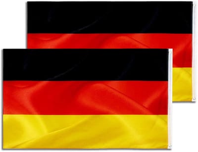 Duitse Vlag - Duitse Vlag - 90 x 150 cm - Scheurbestendig Polyester met Messing Ogen - Voor Sportevenementen en Feesten