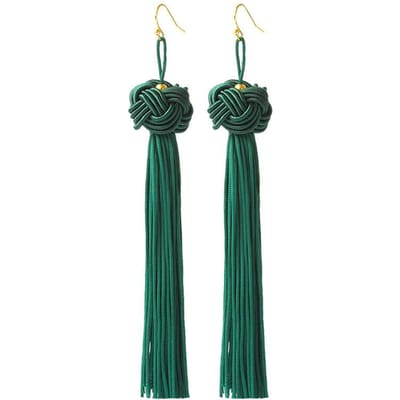 Nieuwe Etnische Kwast Hangende Oorbellen Voor Vrouwen Zwart Rood Geel Groen Roze Lang Katoen Druppel Oorhaak Boheemse Sieraden Cadeaus black