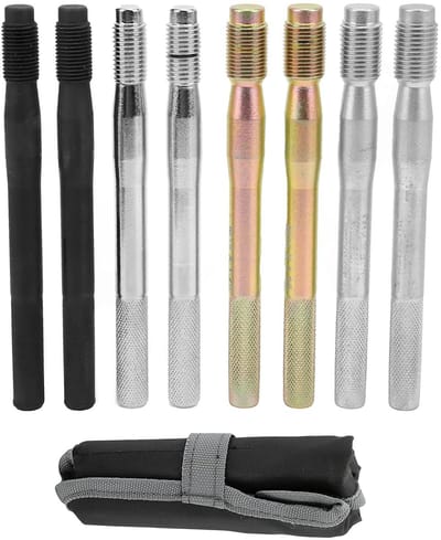 Dailygoods- Uitlijnpinnen 8PCS - Bevestigingsgereedschap - Positioneringsgereedschap - M14x1.5/1.25 en M12x1.5/1.25 - Geschikt voor de meeste auto's - Hoogwaardige staallegering - Wieluitlijningsgereedschap