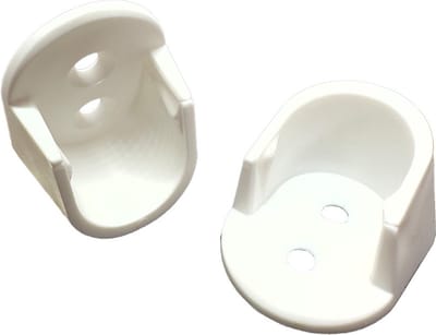 FSW-Products - 2 Stuks Kastroededrager - 37,5x19x20 mm - Beugel Kledingkast - Gordijnroede - Kledingroedehouder - Wit Kunststof - Kledingroeden
