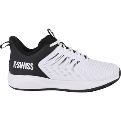 K-Swiss Ultrashot Light Clay Heren Tennisschoen Wit/Zwart - Sportschoen - Gravel - Alle Ondergronden -Maat 43