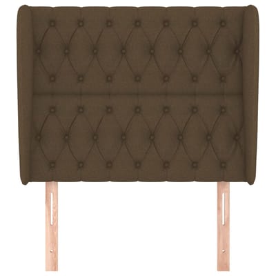 vidaXL - Hoofdbord - met - randen - 103x23x118/128 - cm - stof - donkerbruin