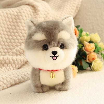 Cartoon 20cm Pluizige Hond Kat Knuffeldier Zegen Puppy Model Husky Pluche Begeleidingspop Speelgoed voor Kinderen Cadeau Huisdecoratie about 20cm